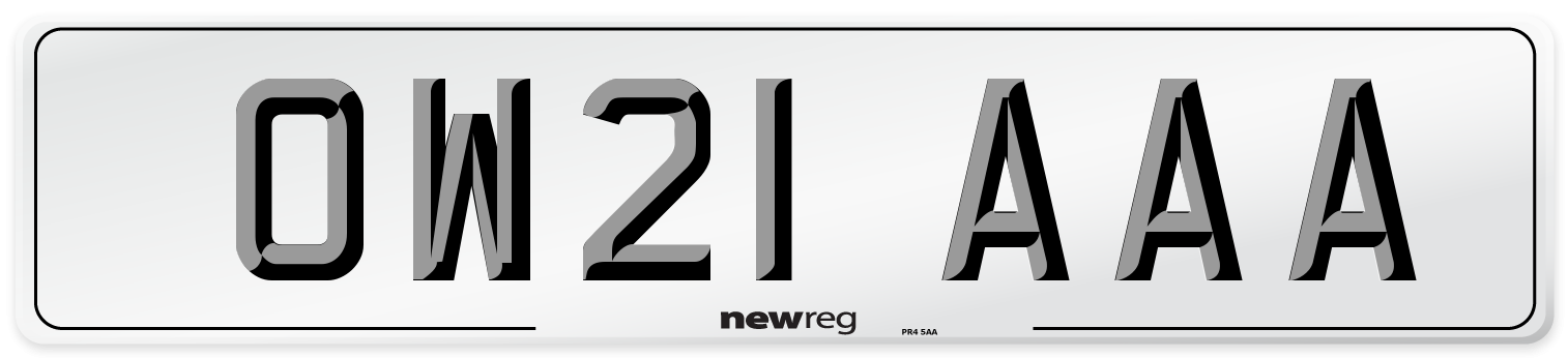 OW21 AAA Number Plate from New Reg